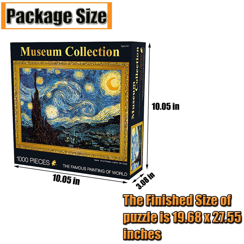 1000 Piece Starry Night Vincent Van Gogh Artwork Puzzle - ArrowPuzzle, Online  Puzzle Store